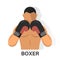 The boxer`s icon on the isolated white background