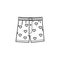 Boxer Shorts with hearts pattern vector line icon