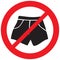 Boxer shorts not allowed symbol