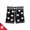 Boxer shorts with valentines print vector glyph icon