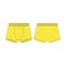 Boxer shorts in yellow color technical sketch. Boxers underpants for boys isolated on white background