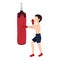 boxer silhouette avatar with punch bag icon