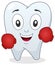 Boxer Tooth Character with Boxing Gloves