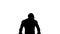 Boxer winner silhouette on white background
