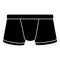 Boxers underpants icon, simple black style