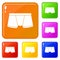 Boxers underpants icons set vector color