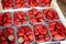 Boxes of fresh strawberries