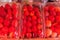 Boxes of fresh strawberries displayed for sale.Thailand