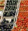 Boxes full of fresh fruits and vegetables in the market 1