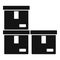 Boxes space organization icon, simple style