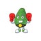 Boxing avocado fruit character on white background