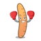 Boxing baguette character cartoon style