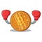 Boxing bitcoin coin character cartoon