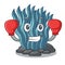 Boxing blue seaweed in the shape mascot