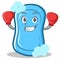 Boxing blue soap character cartoon
