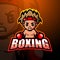 Boxing boy mascot esport logo design