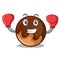 Boxing chocolate donut character cartoon