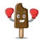 Boxing chocolate ice cream character cartoon