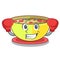 Boxing corn chowder in a cartoon bowl