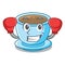 Boxing cup of delicious cartoon milk tea