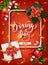 Boxing day banner design. Lettering calligraphy. New Year holidays, traditions. Gift boxes top view. Festive Christmas vector illu