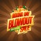 Boxing day blowout sale, mega discounts, vector banner design