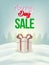 Boxing day sale. christmas advertising clipping mask box and eps 10. coloring, blue, gray, red bubble and balls. special poster