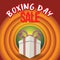 boxing day sale. christmas advertising clipping mask box and eps 10. coloring, blue, gray, red bubble and balls. special poster. v