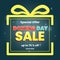 boxing day sale design template with giftbox, text and dark background