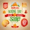 Boxing day sale signs, designs, banners, stickers and coupons.