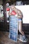 Boxing doll in an entrance at Rocky\'s Arena Pub in Playa Flamenc