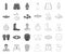 Boxing extreme sports mono,outline icons in set collection for design. Boxer and attributes vector symbol stock web