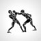 Boxing Fighters Abstract Vector Silhouettes. Punch eps10