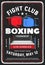 Boxing fighting club tournament vector retro flyer