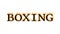 Boxing fire text effect white isolated background