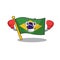 Boxing flag brazil in the cartoon shape