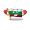 Boxing flag bulgarian hoisted on cartoon pole