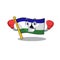 Boxing flag lesotho mascot shaped on character