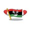 Boxing flag libya mascot shaped on character