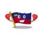 Boxing flag liechtenstein mascot with isolated character