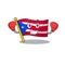 Boxing flag puerto rico in the cartoon