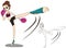 Boxing Girl Fighter High Kick vector