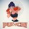 Boxing girl punching action -