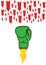 Boxing glove against arrows