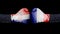 Boxing gloves with Croatia and France flag. Croatia versus France concept