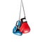 Boxing gloves hanging isolated