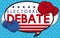 Boxing Gloves over Speech Bubble Ready for the Presidential Debate, Vector Illustration