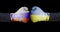 Boxing gloves with Russian and Ukrainian flag. Russia versus Ukraine concept.