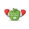 Boxing green apple character cartoon