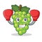 Boxing green grapes character cartoon